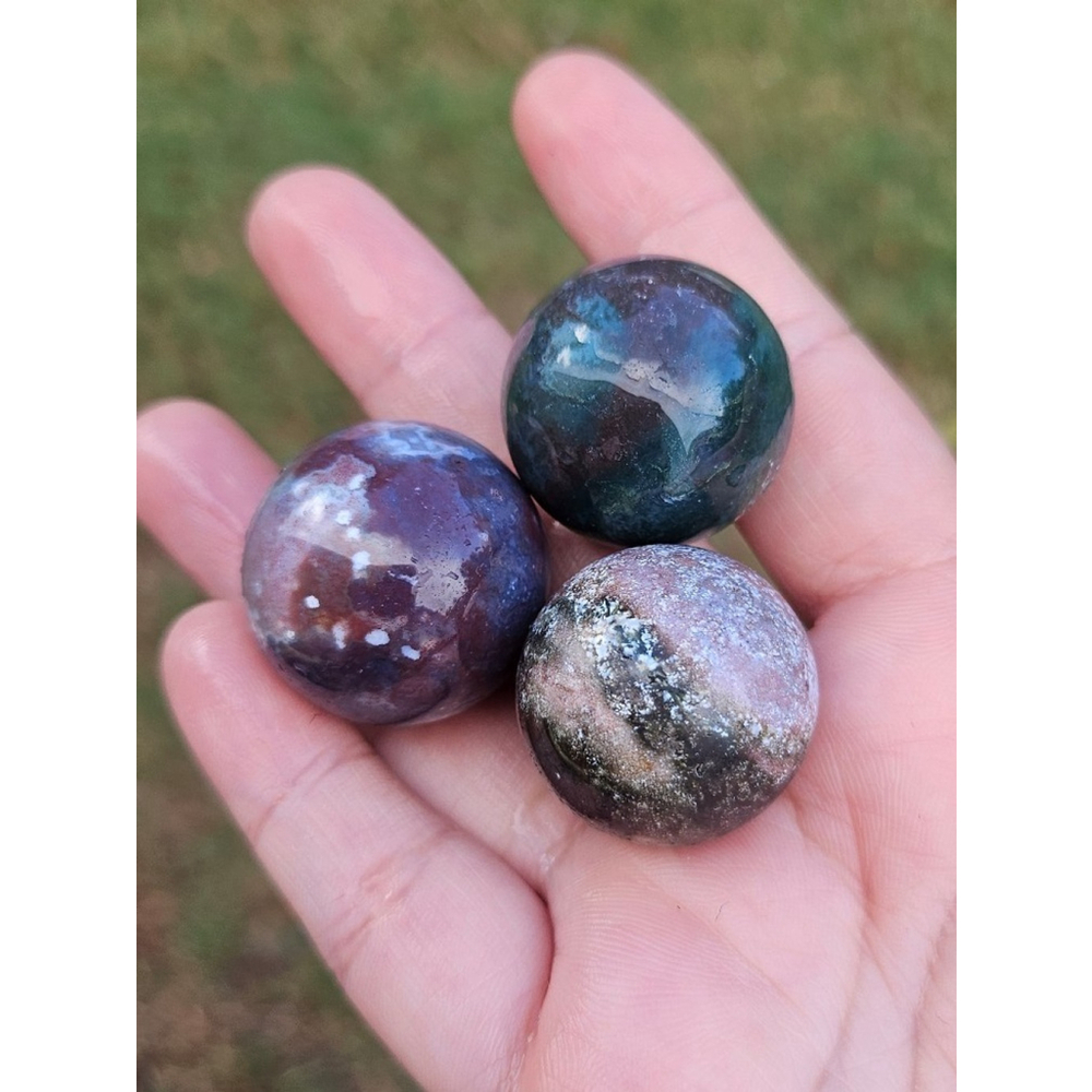 3 mini ocean jasper sphere bundle